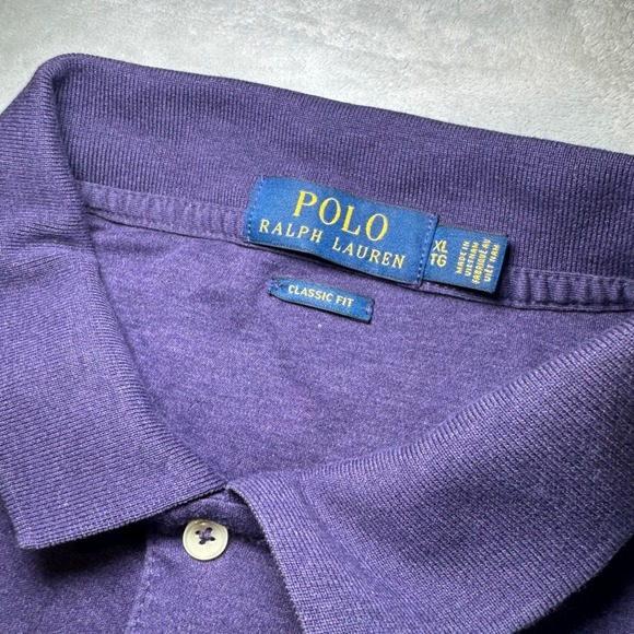 Polo Ralph Lauren Men's XL Classic Fit Purple Heather Short Sleeve Polo Shirt - Picture 3 of 8